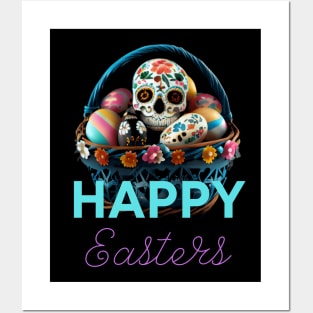 Happy Easters Dia De Los Muertos Style Mashup Posters and Art